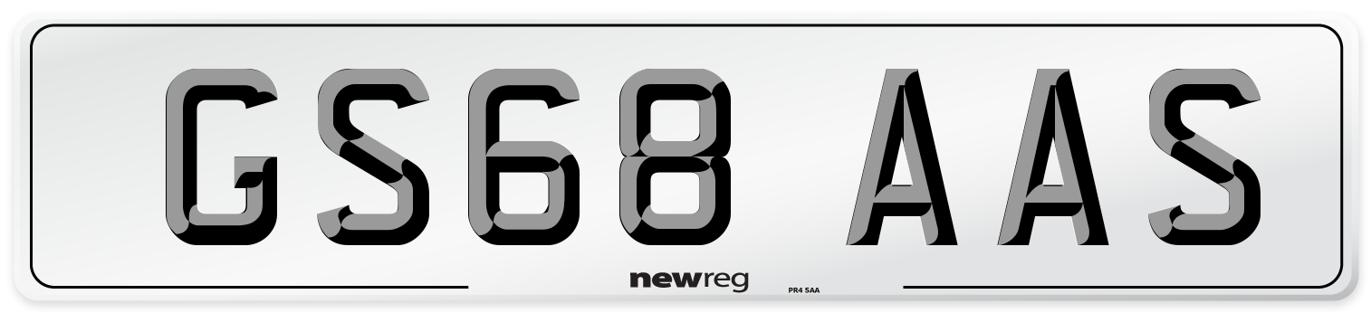 GS68 AAS Number Plate from New Reg